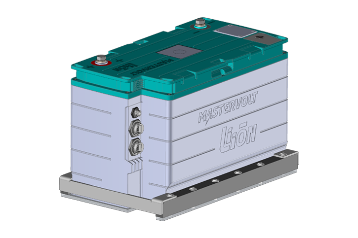 Die Halterung mit einer befestigten MLI Ultra 12/1250 (Die Batterie bitte separat bestellen) 