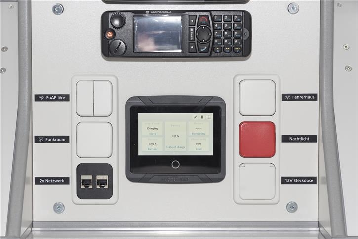 Central display for monitoring and controlling the power supply and the CAN-Bus-system 