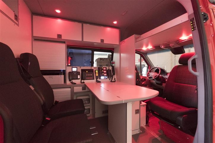 Night design of the radio / conference area 