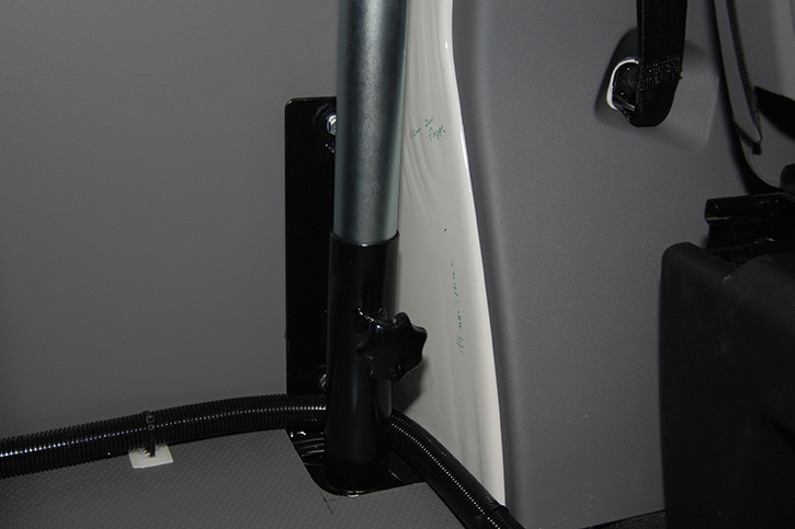 Detailed view of the mounting panel