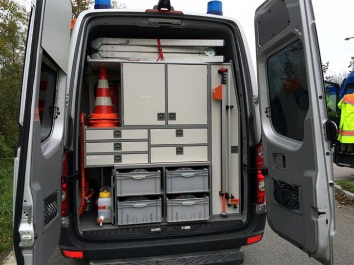 Heckstauraum für Mess- und Wiegematerial 