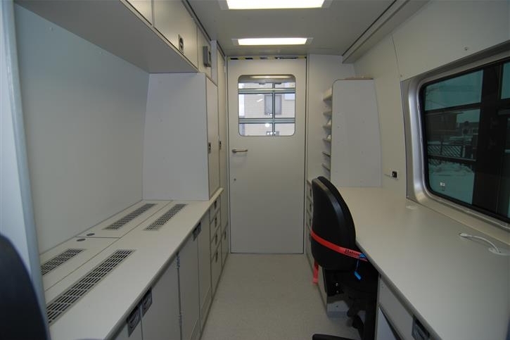 Measuring room in the radiation protection vehicle 
