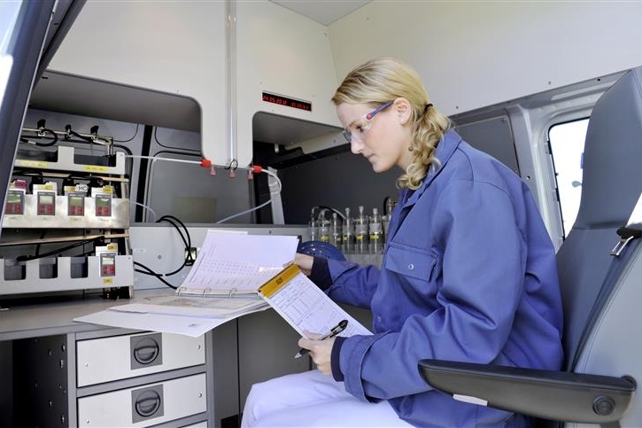 Measuring station in the measuring operation 
