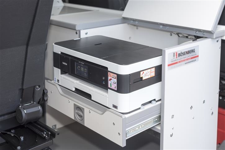 Multifunctional device for printing, copying, scanning and faxing. 