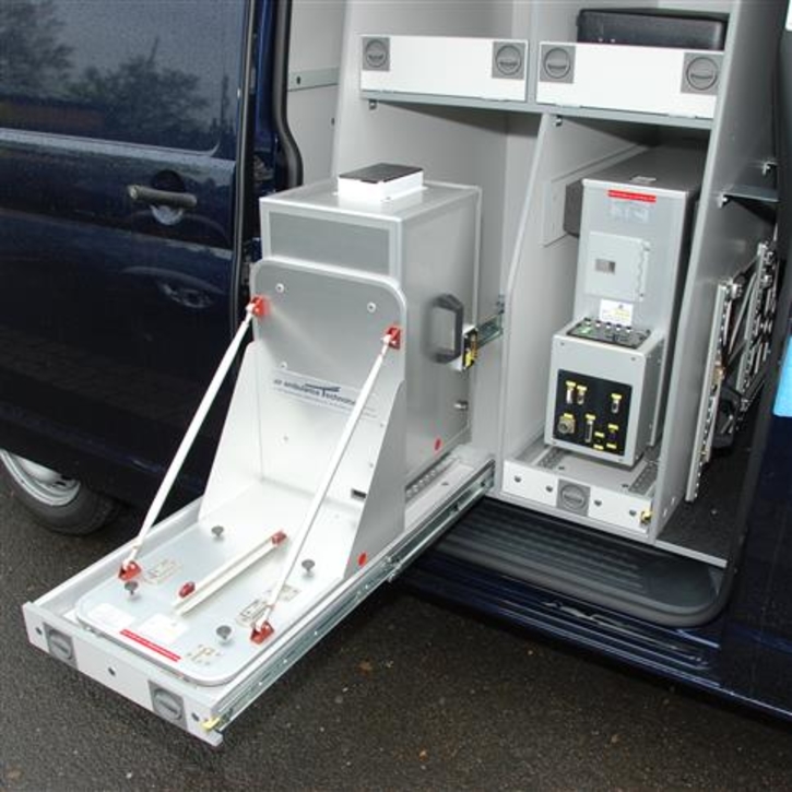 Pull-out unit for radiation measuring devices 