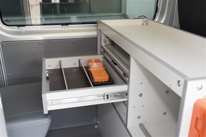 Schubkästen für Kleinkram am Arbeitplatz 