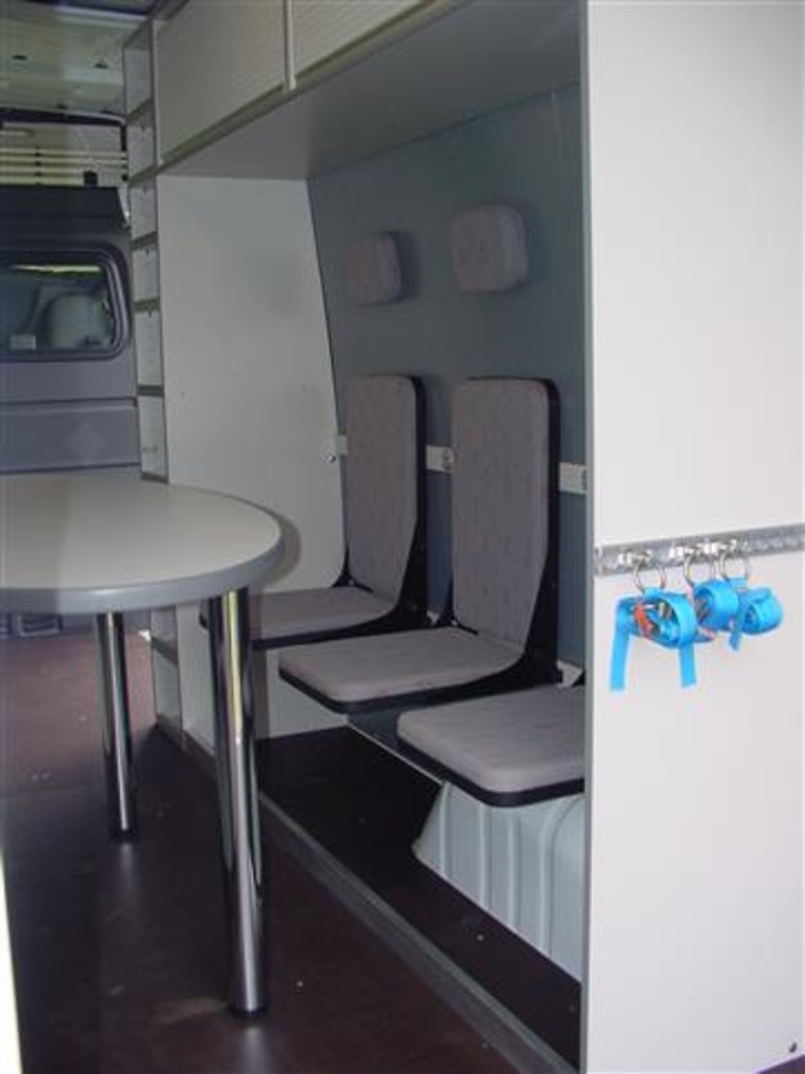 Sitting and relaxation area with folding seats