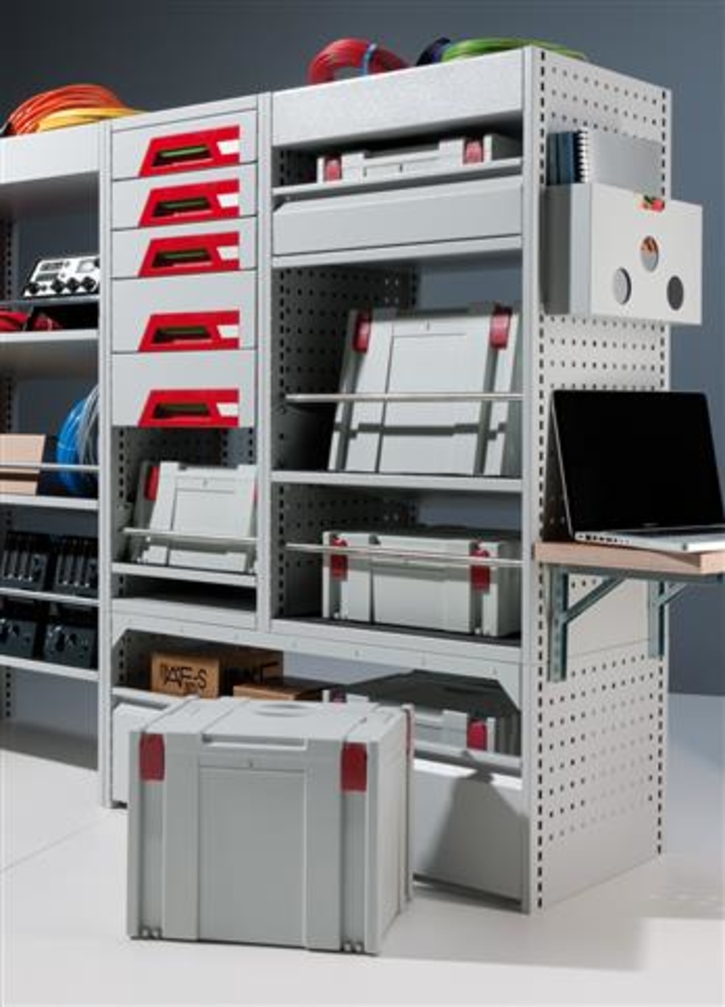 Special shelves for systainers 