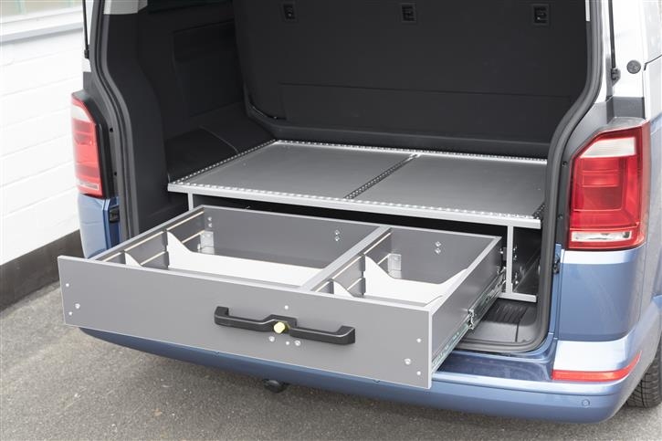 Die Heckschublade für den Volkswagen T6 / T6.1 Multivan 