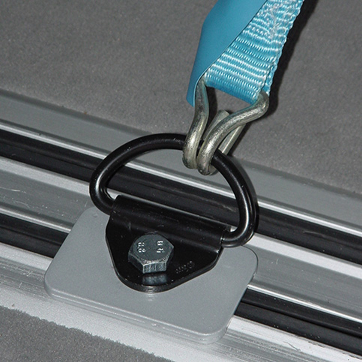 The universal adapter in use (lashing eyelet and strap available separately)