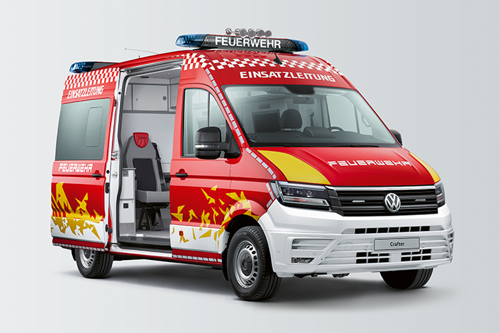 Volkswagen Crafter (as of 2017) L3H3 van as mobile command vehicle 